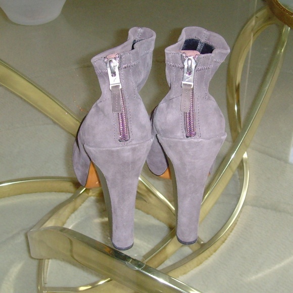 Brian Atwood Grey/Gray Suede High Heel Ankle Boots (8) - Picture 9 of 16